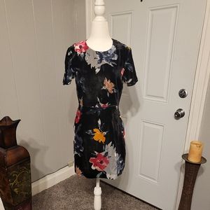 French Connection Dress Velvet Burnout Velveteen Floral Totally 90s  Dress 2